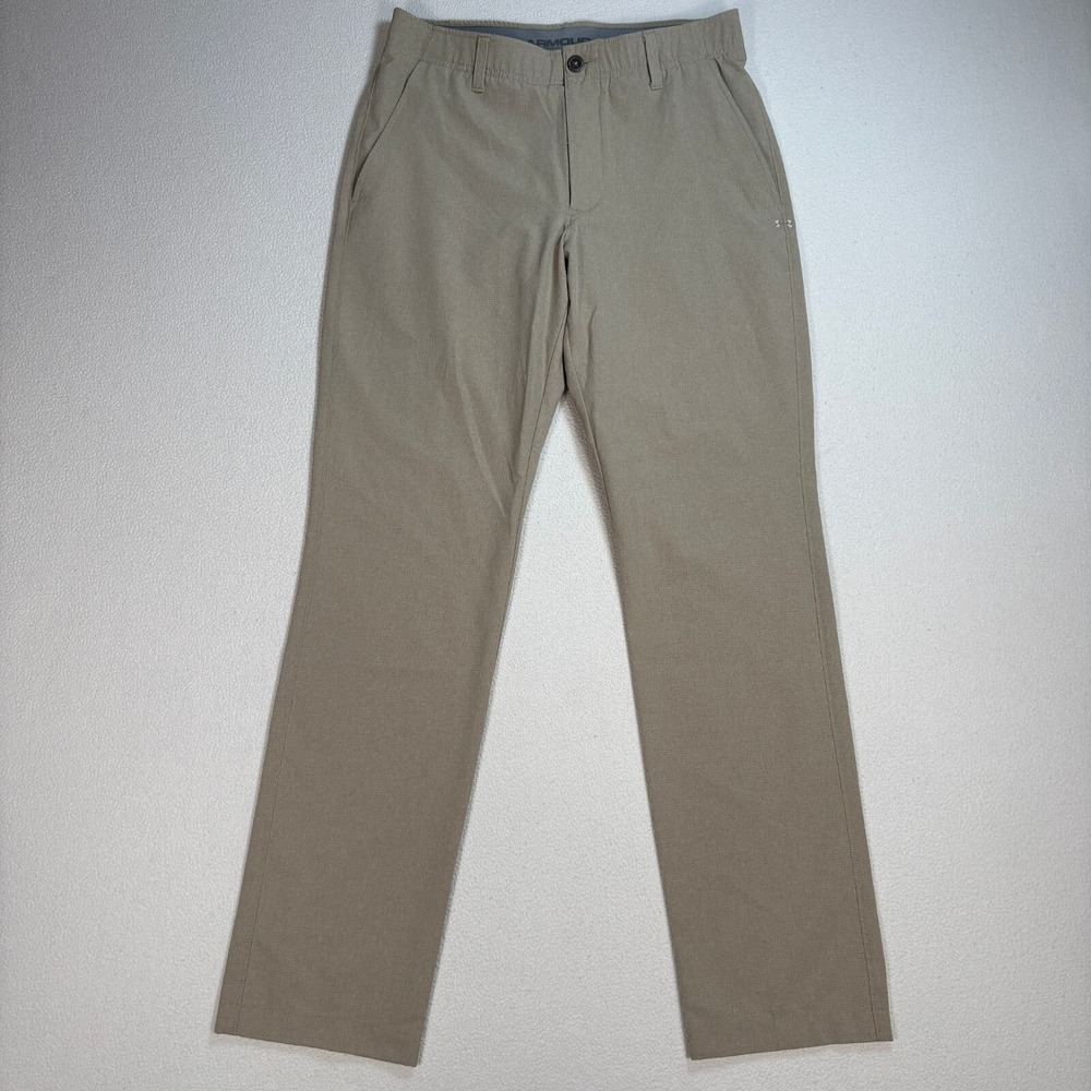 Under Armour Pants Mens 32x32 Beige Perforated Vented Slim Straight Stretch Golf